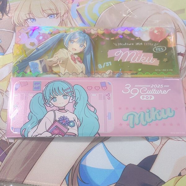 ミクculture39 レザーチケット、大き目ホログラム缶バッジ 初音ミク