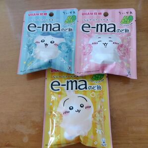 ちいかわ e-maのど飴 シャインマスカット味 3個セット ちいかわ、ハチワレ、うさぎ