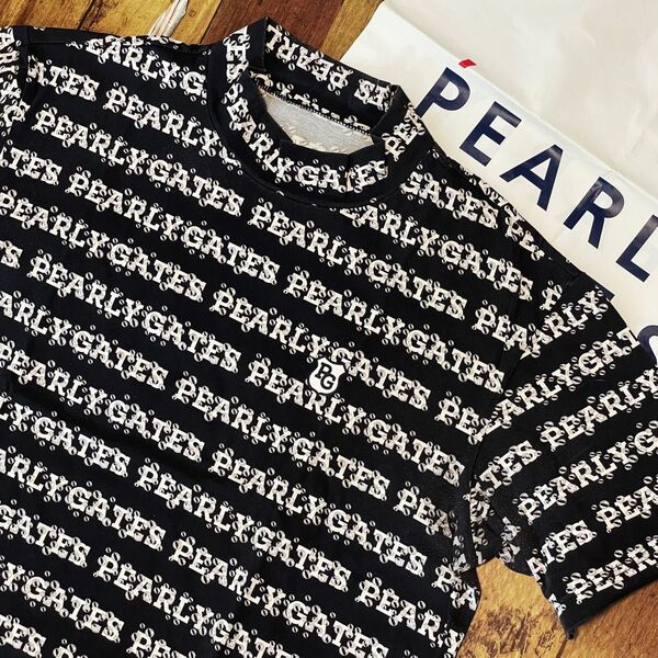 美品 パーリーゲイツ ハイネック 6 メンズ XLサイズ モックシャツ ストレッチ PEARLYGATES 半袖
