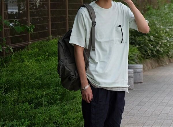 SUBTLE authentic Roll Pocket S/S Tee Calm Jersey Lt.Mint Blue