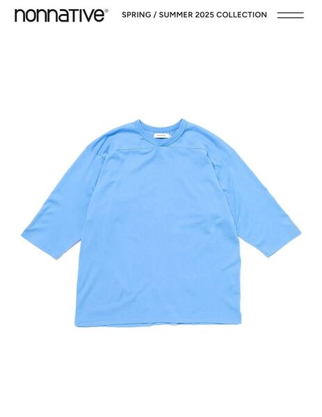 nonnative COACH Q/S V-NECK TEE COTTON JERSEY OVERDYED SAX BLUE