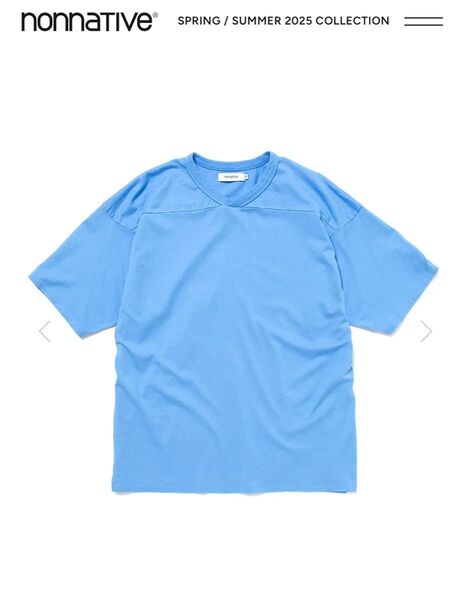 nonnative COACH S/S V-NECK TEE COTTON JERSEY OVERDYED SAX BLUE