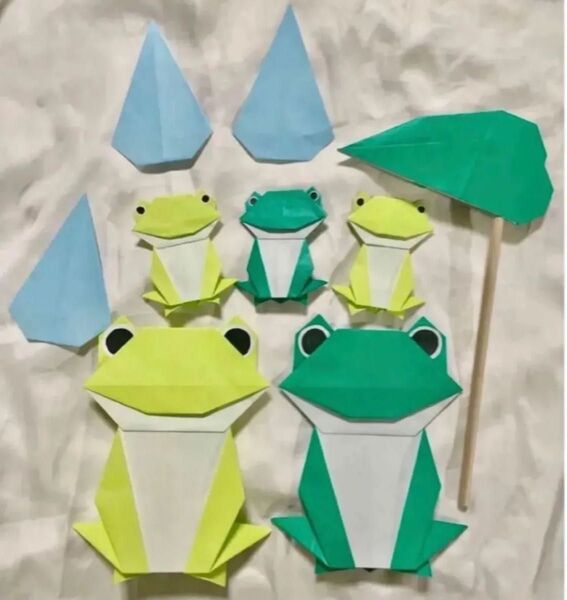 壁面飾り 保育園 ハンドメイド 折り紙 梅雨 かえる 6月 アニマル 動物 折り紙 壁面飾り ハンドメイド 保育園