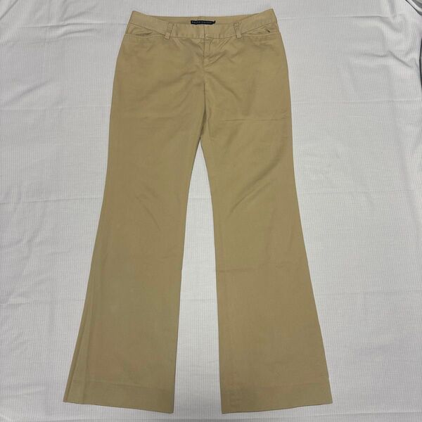 90s ラルフローレン RalphLauren チノパン フレア ブーツカット ベージュ カーキ L