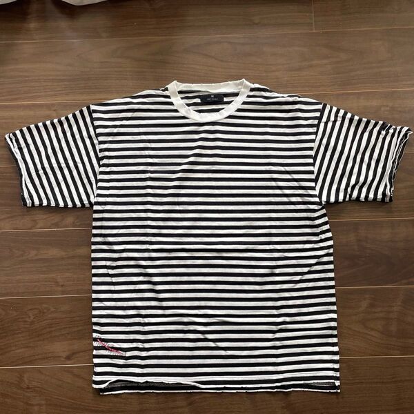 AMUY TRYSBAY ボーダーTシャツ Lサイズ ホワイト×ブラック