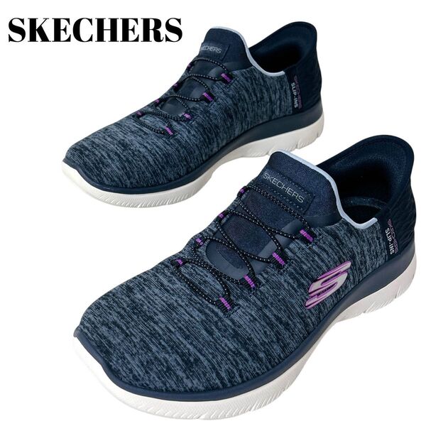 極美品 スケッチャーズ (23.5)スリップインズ スニーカー SKECHERS ランニングシューズ