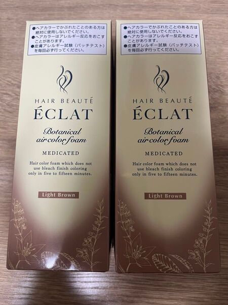 ヘアボーテ エクラボタニカルエアカラー ライトブラウン 80g 2本 白髪染め