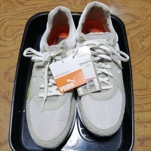PUMA ランニングシューズ L/GY ホワイト×オレンジ×グリーン 未使用 27.0
