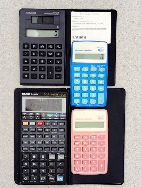 CASIO関数電卓 FX-4500PAカシオ、CANON等電子計算機4点セット