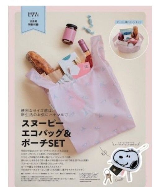 ゼクシィ付録 スヌーピー エコバッグ ポーチセット
