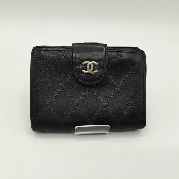 CHANEL ビコローレ 二つ折り財布 レザー キャビアスキン ビコローレ