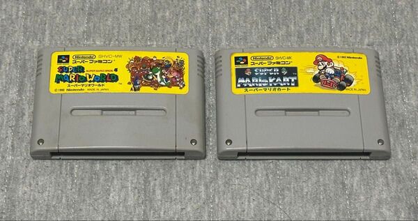 SFC スーパーファミコンソフト スーパーマリオワールド スーパーマリオカート の2本 ※初起動確認済み