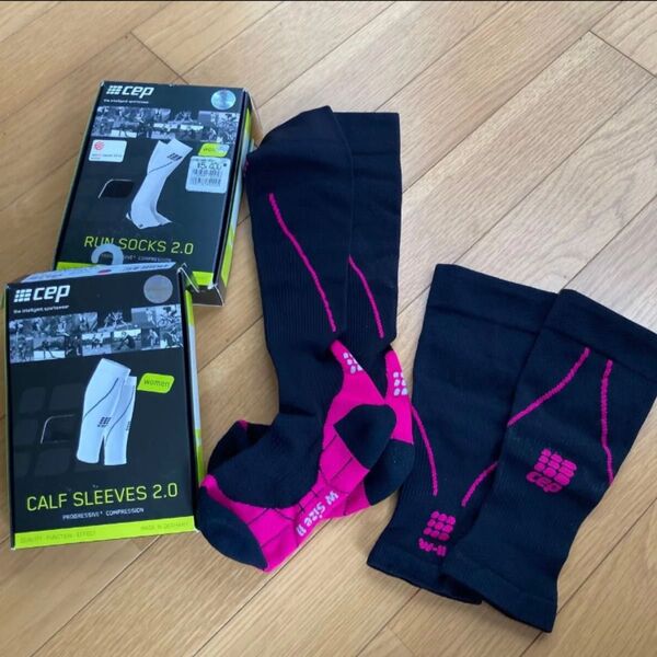 CEP RUN SOCKS 2.0 CALF SLEEVES 2.0 女性 ランニング ソックス 加圧 ピンク