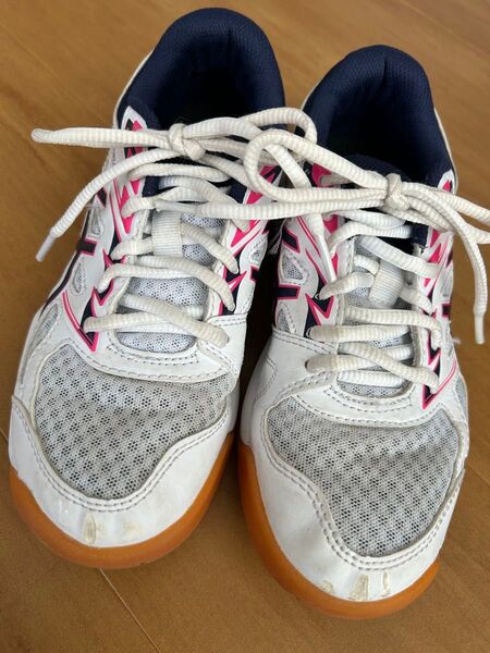 asics バレーボールシューズ ジュニア 22.5cm ホワイト/ピンク