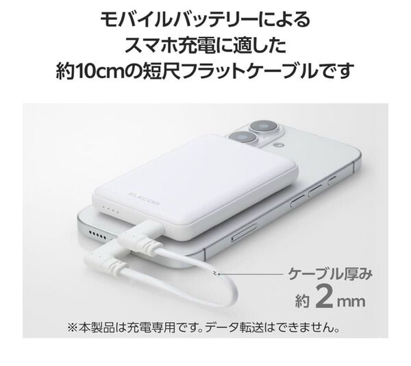エレコム USB C ケーブル L字 Type-C 0.1m フラット 60W PD対応 ホワイト MPA-CCLL01WH