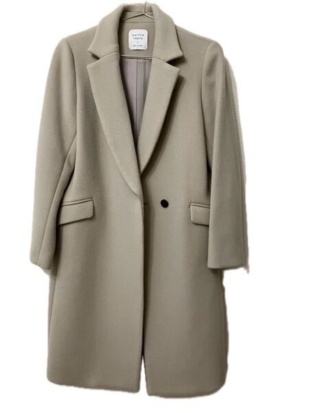 美品 UNITED TOKYO ウールコート ベージュ ステンカラー 2(M)