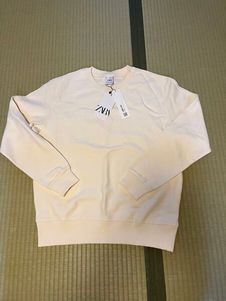 新品未使用 ザラ 厚手ロングTシャツ ホワイトクリーム色、Sサイズ