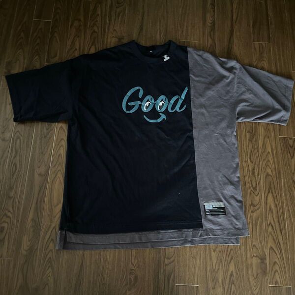 GU ジーユー ミハラヤスヒロ MIHARA YASUHIRO グッドモーニング 半袖 Tシャツ XL 黒 グレー(中古美品)