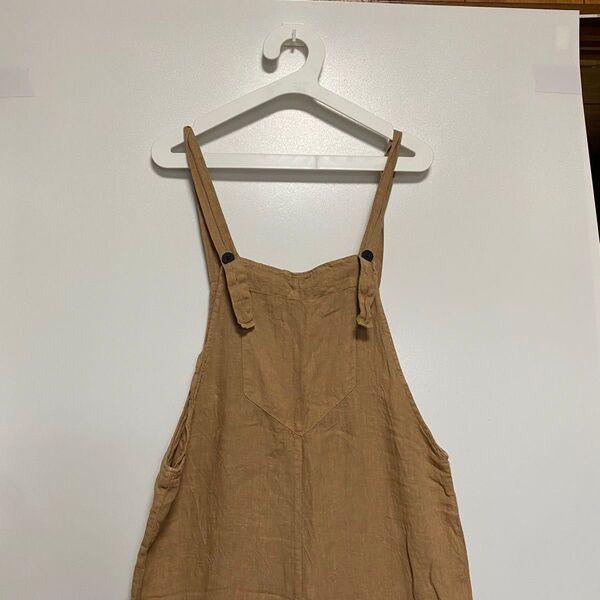 ZARA WOMAN サロペット チャコール ボタン付き しわ加工 M ザラ 春 オーバーオール サロペット