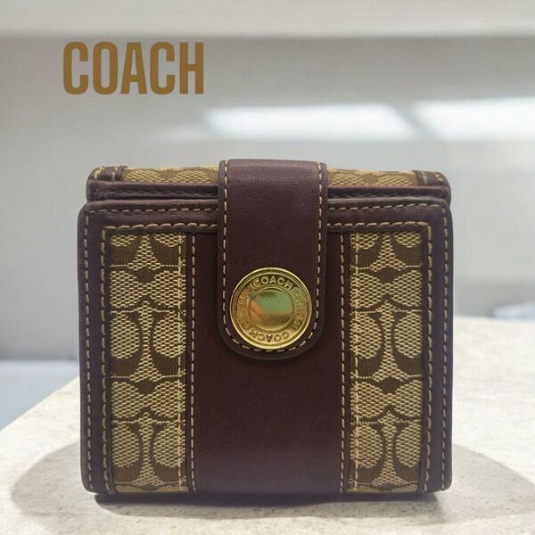 COACH シグネチャー 二つ折り財布 ブラウン5160282800