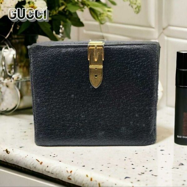 財布GUCCI グッチ 折りゴールドベルト レザー896034800