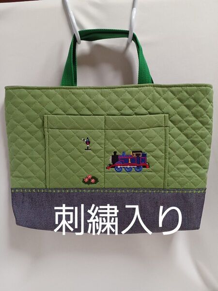 刺繍入りレッスンバック★ トートバッグ★絵本バック★入園通園★ハンドメイド