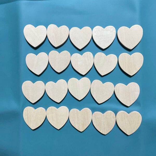 ミニハート白木① 20個セット 4mm ハンドメイド トールペイント♪
