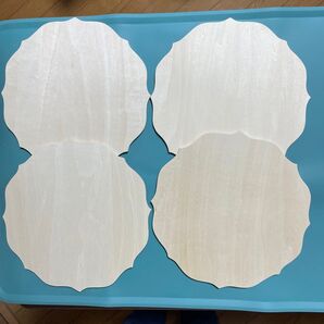 スカラッププラーク 白木 4枚セット 5.5mm ハンドメイド♪