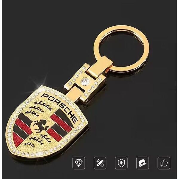 ポルシェ(PORSCHE) キーホルダー おしゃれ キラキラ 金属ss