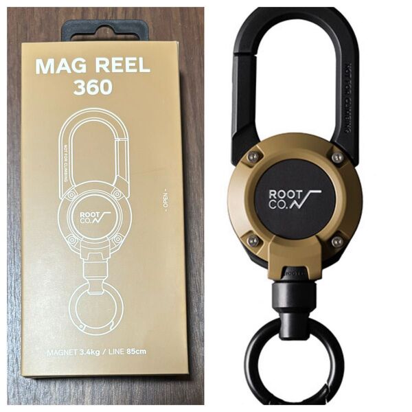 ROOT CO. GRAVITY MAGREEL 360 マグネット カラビナ リール カラー:コヨーテ