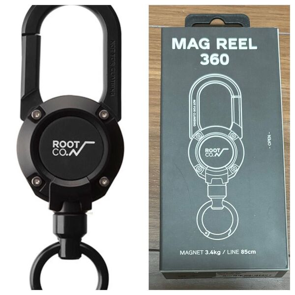 ROOT CO. GRAVITY MAGREEL 360 マグネット カラビナ リール カラー:ブラック