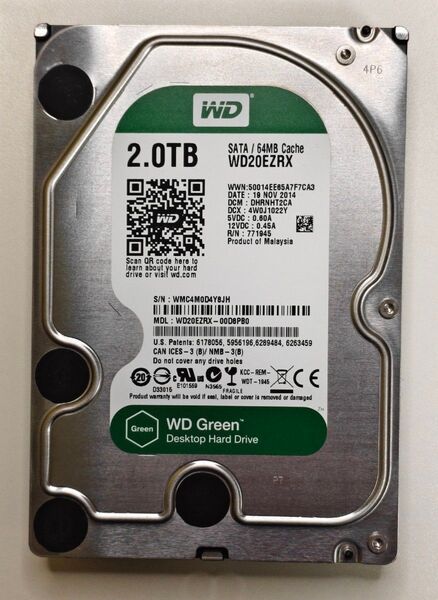 Western Digital Green 3.5インチ HDD 2TB