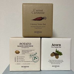 新品 スキンフード キャロットカロテンカーミングウォーターパッド&ポアペプチドパッド&ポテトマデカソスージングパッド