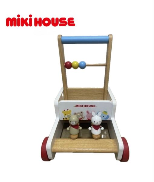 MIKI HOUSE 木製手押し車 動物キャラクター付き