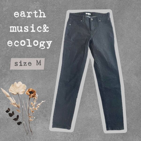 earth music&ecology デニム スキニーパンツ ブラック M