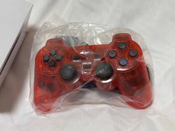 PS2 PS1 互換 クリアレッド アナログコントローラー SONY DUALSHOCK2 プレイステーション