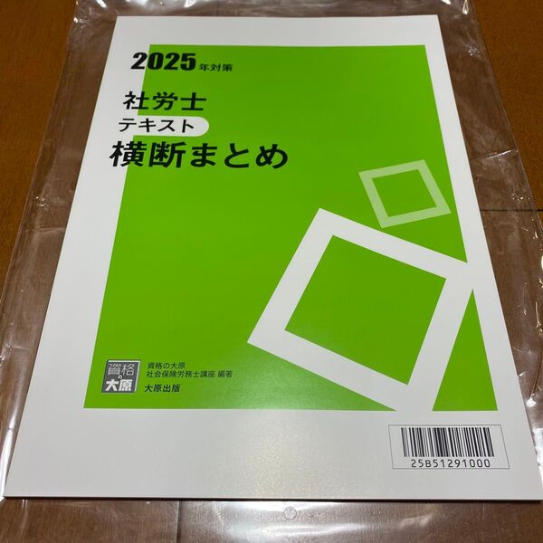 【新品未使用】2025対策 社労士テキスト 横断まとめ 大原