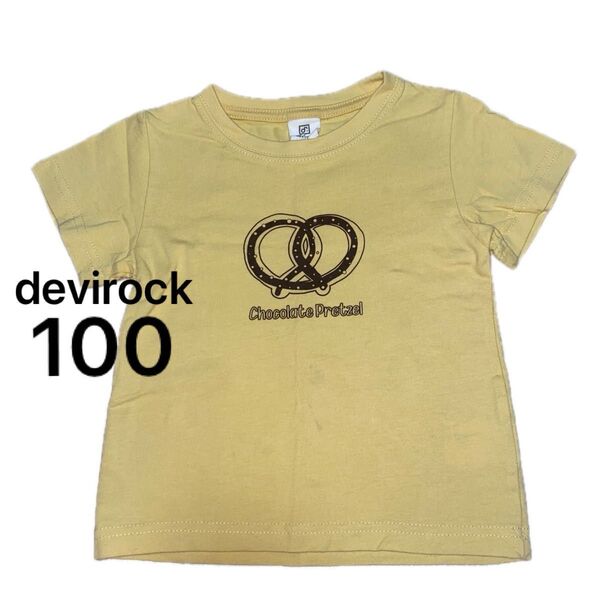 devirock キッズ プレッツェル 黄色 Tシャツ 半袖 100
