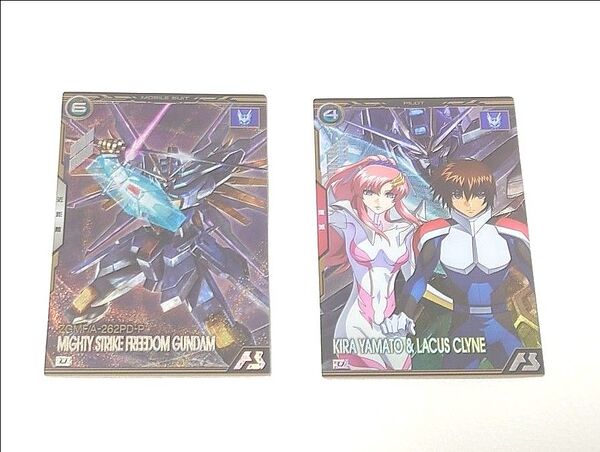 【アーセナルベースデッキパーツSEEDブースター】マイティーストライクフリーダムガンダム&キラ ラクス (M以下おまけ付き)