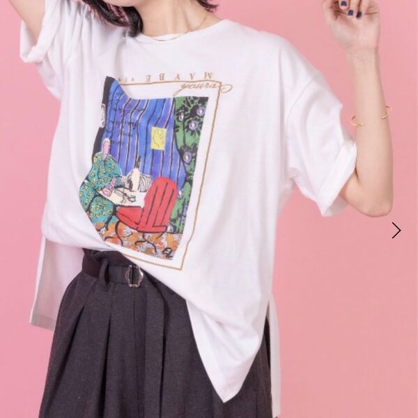 エイミーロウ アートプリントスリットTシャツ