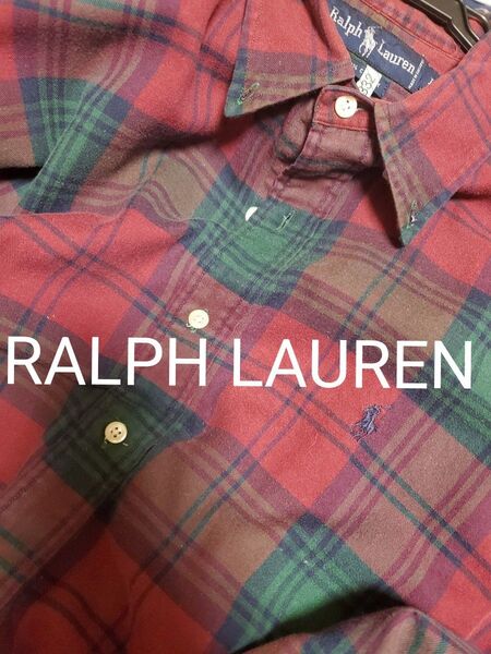 RALPH LAUREN 長袖 シャツ L クリーニング済み。 チェック柄