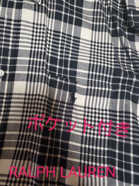 海外購入。。。試着のみ!RALPH LAUREN 長袖シャツ ※※左にポケット付き!