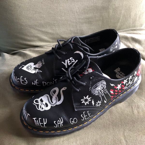 Dr.Martens 1461 ドクターマーチン 3EYE 総柄パンク限定 左右非対称 パンクファッション シューズ
