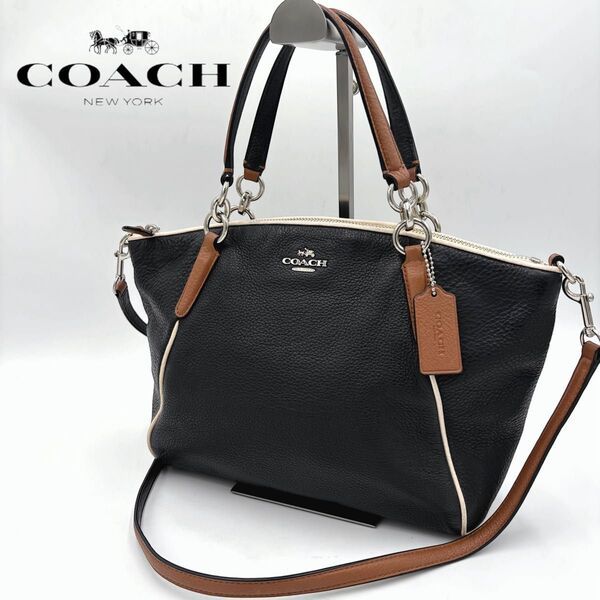 COACH コーチ 2WAY レザー ハンドバッグ ショルダーバッグ 57486 ブラック