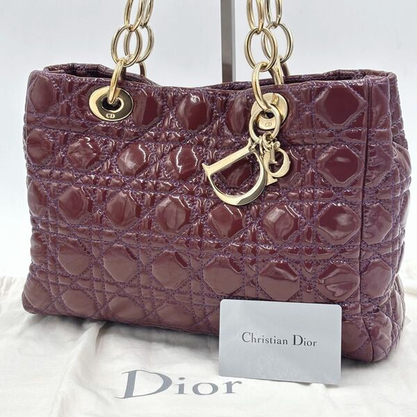 Christian Dior クリスチャンディオール レディディオール カナージュ トートバッグ ハンドバッグ パテントレザー