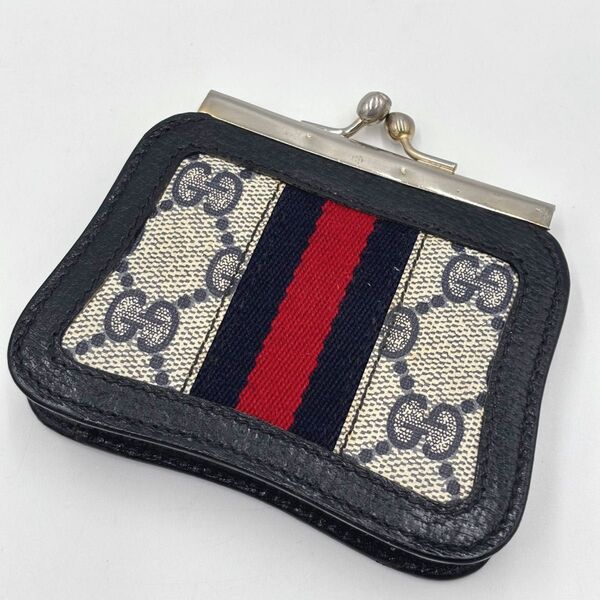 GUCCI オールドグッチ シェリーライン GG がま口 コインケース レザー PVC 小銭入れ 財布