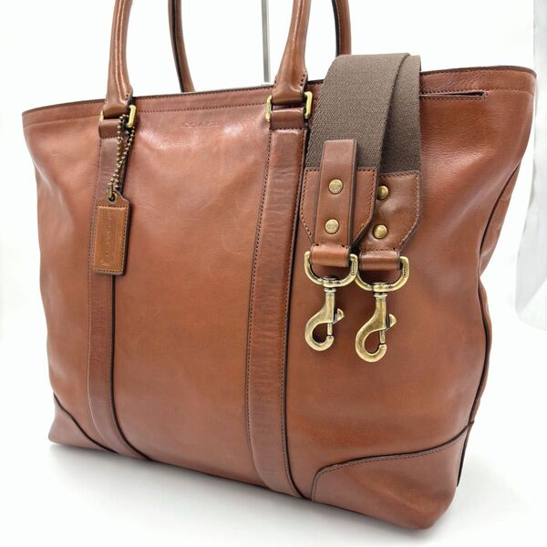 COACH コーチ 2way レザー トートバッグ ビジネスバッグ 肩掛け A4 大容量 本革 70600 ブラウン