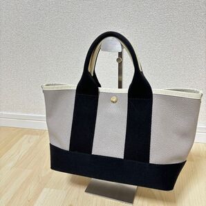 トプカピ ミニ トートバッグ スコッチグレイン グレー ブラック TOPKAPI レザー ハンドバッグ
