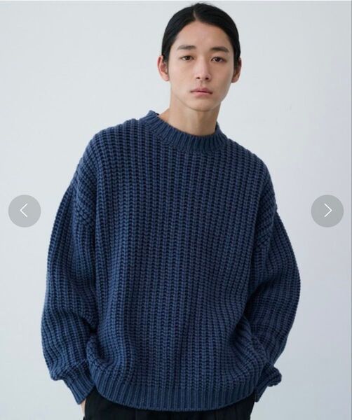 PUBLIC TOKYO メンズ ローゲージビッグボリュームニット 美品 ブルー