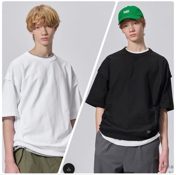 GU スウェT(5分袖) UNDERCOVER 2着セット 白 黒 Mサイズ
